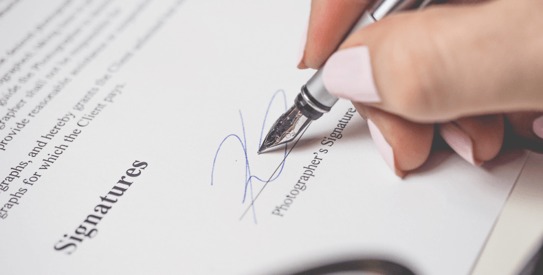 Jak napisać umowę - podpis
